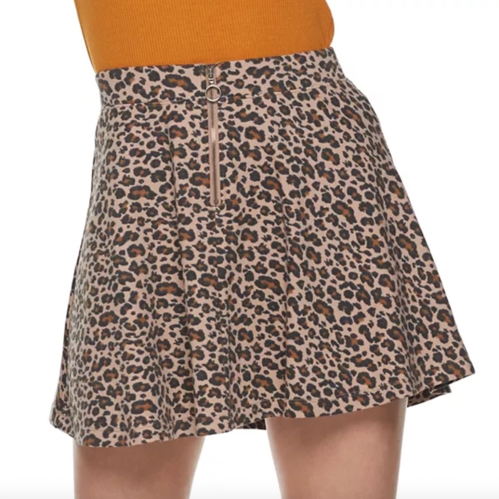 SO Leopard Print Skater Skirt NWOT